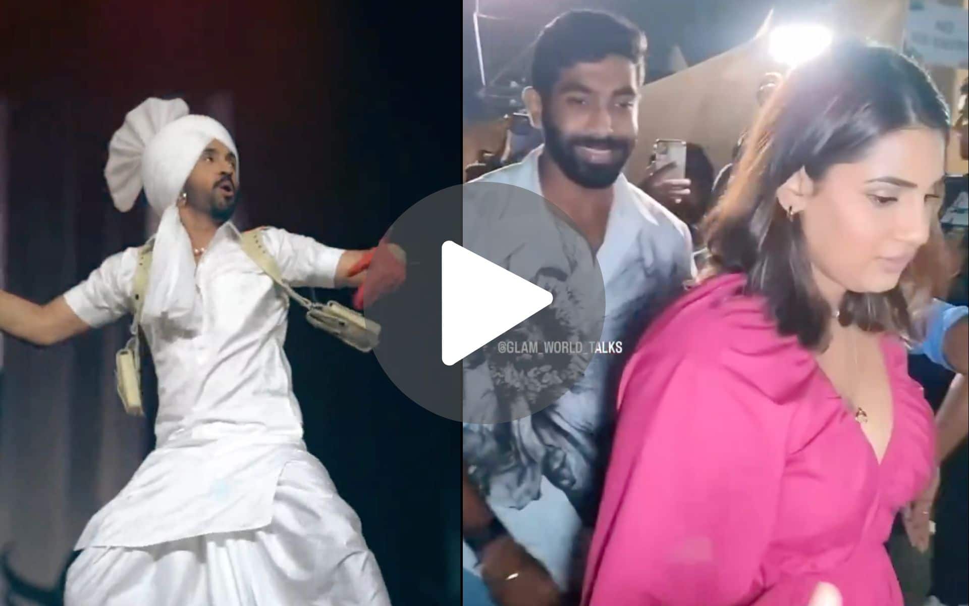 [Watch] Jasprit Bumrah & Wife Sanjana Attend Diljit Dosanjh's Concert Ahead Of MI vs CSK
